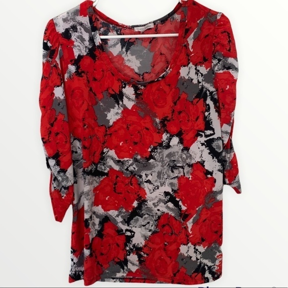 Erin London Abstract Art Blouse Size L - Picture 1 of 7